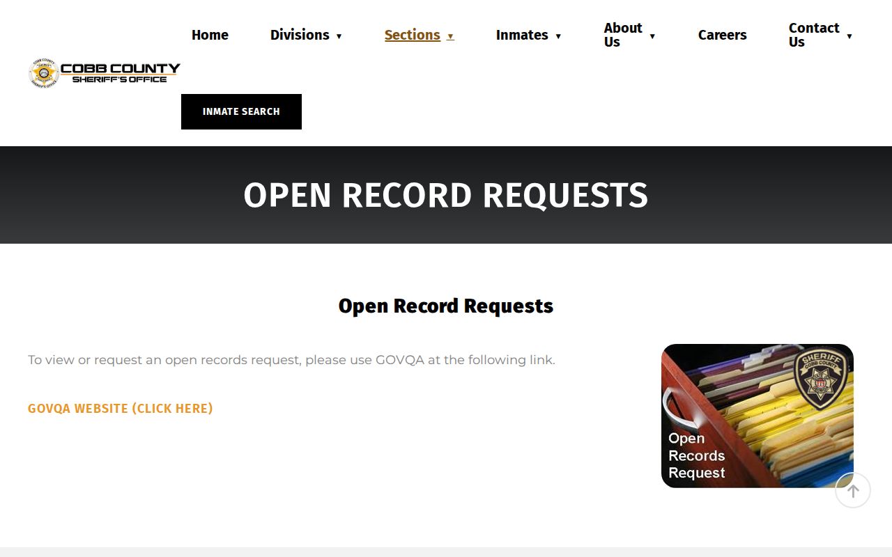 Cobb County Sheriff open records request route