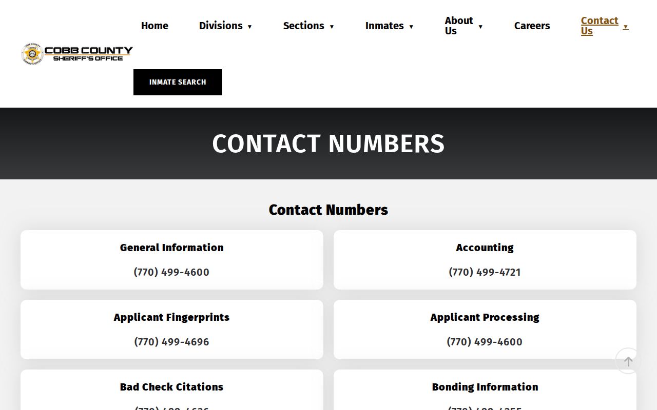 Cobb County Sheriff warrant and wanted unit contact information